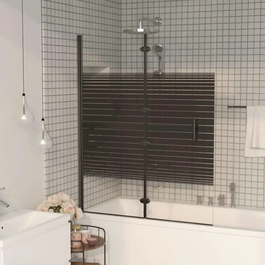 Compact Black Folding Shower Enclosure ESG 47.2x55.1 | Space-Saving Design for Modern Bathrooms