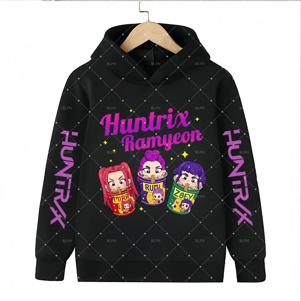 

Милая детская толстовка с капюшоном в стиле K-Pop Demon Hunters Inspired Huntrinx Ramyeon для модных молодых фанатов