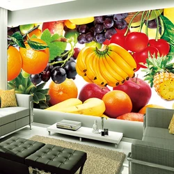 Papier peint photo 3D personnalisé de fruits frais, peintures murales de restaurant, salon, mur de fond TV, décoration intérieure de la maison, peinture murale de conception d'art