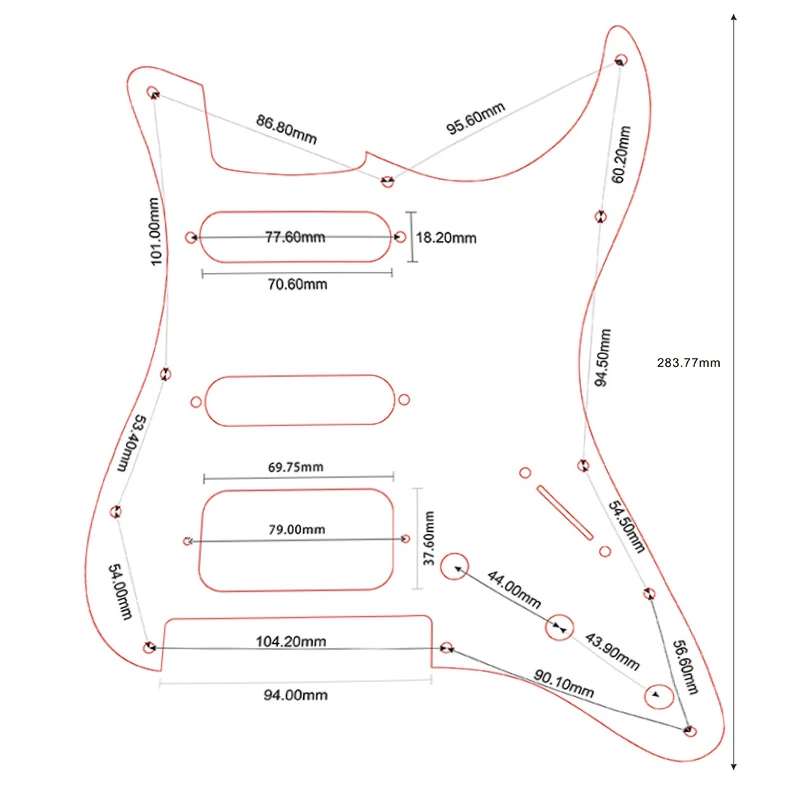 Pleroo – Pickguard de guitare personnalisé, 11 trous Strat avec F Rose Tremolo Bridge Humbucker simple HSS plaque à gratter