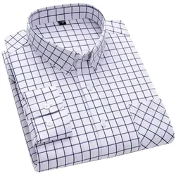 Men Cotton Green Plaid Long Sleeve Casual Shirt Easy Care Slim Fit Spring Autumn Man Fashion Clothing Young Boy Shirt Asia Size