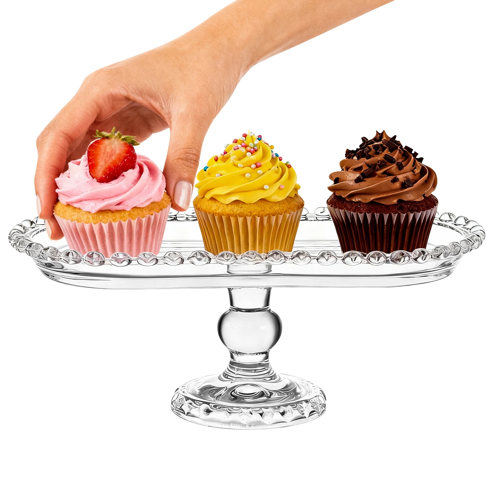 

1Pcs Afternoon Tea Tray Modern Crystal Glass Fruit Storage Plate Snack Serving Decorative Multi Function Snack Tray