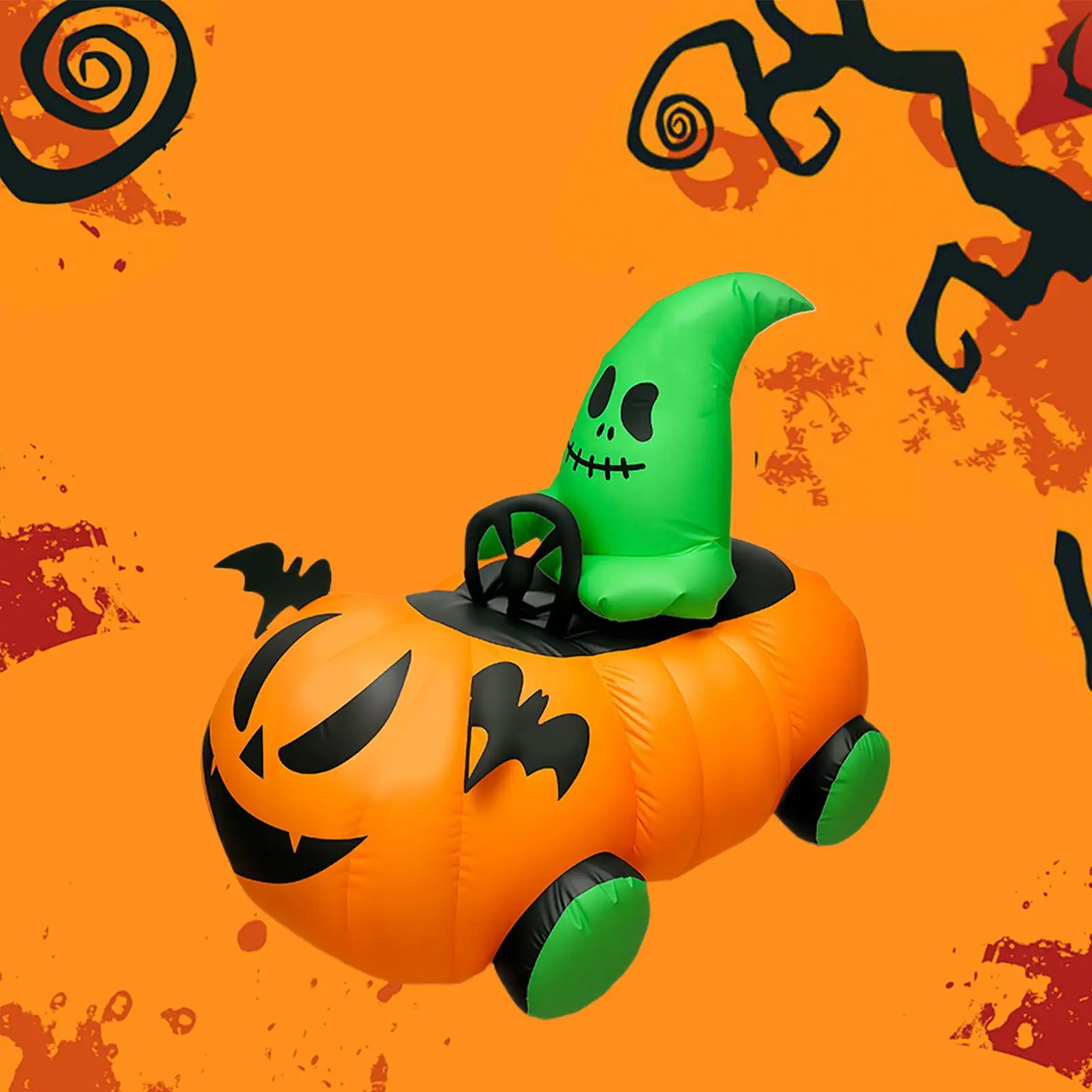 

Halloween Inflatable Pumpkin Pumpkin Cart with Remote Control automatic inflatable walking Funny Toy for Halloween Party