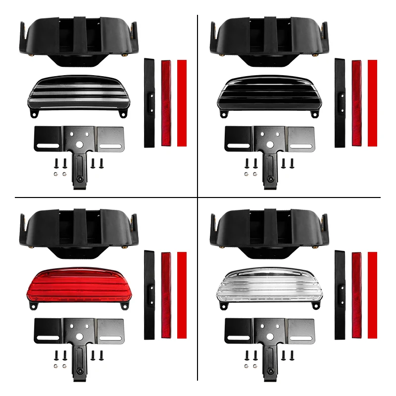Motor cycle LED Taillight Tri-Bar Rear Fen der Tail Lamp Brake Light Fit For Har ley Dyna Fa t Bob Softail FXSTB FXSTC