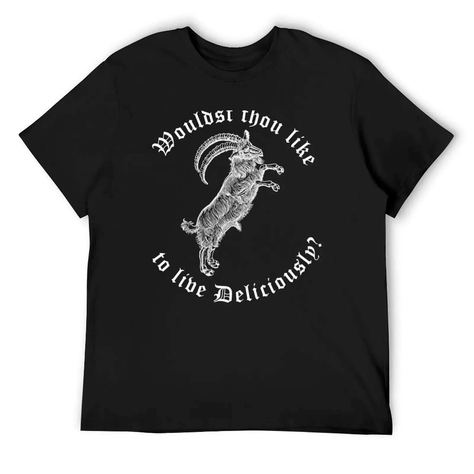 

White Phillip Wouldst Thou Like To Live Deliciously Fitted T-Shirt tops man clothes man t shirt mens designer clothes