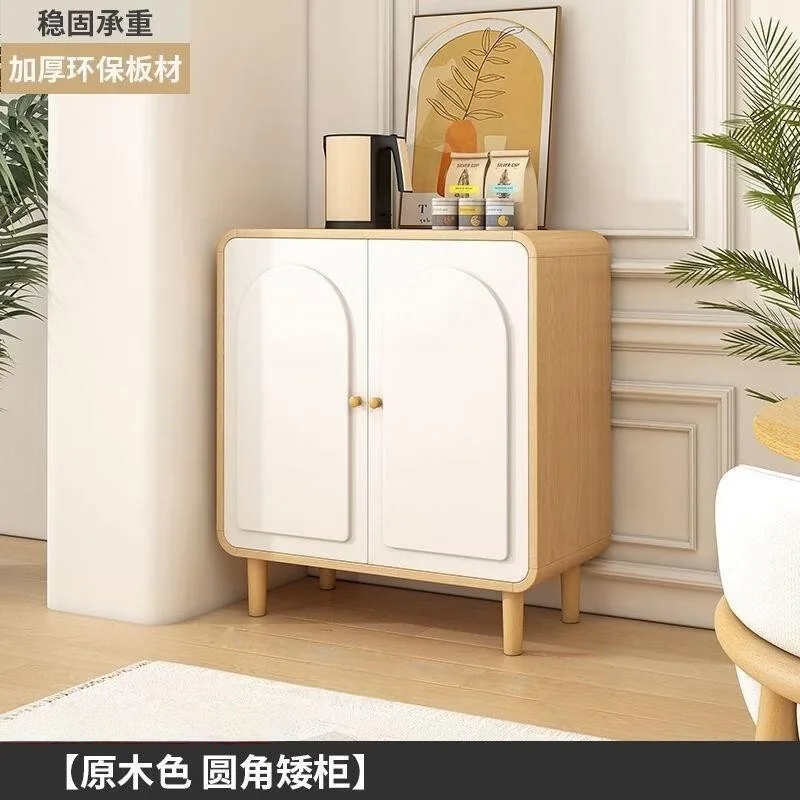 Wall storage locker Household cream wind cabinet Microwave oven cabinet