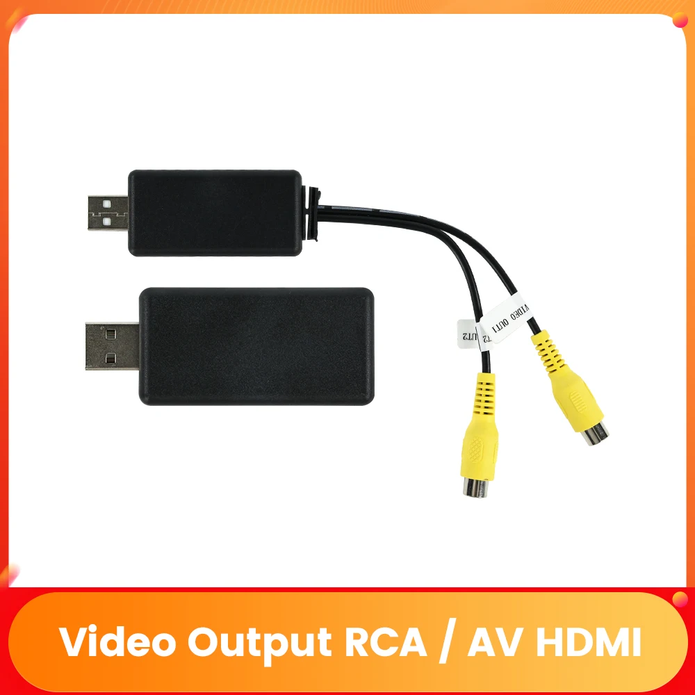 USB To CVBS RCA Video Output Adapter Box HDMI Interface Connect To Monitor Display Device For Android Radio Car Accessories