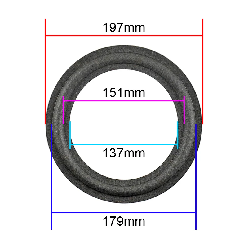 8 inch 197mm 137mm Speaker Repairs Suspension Foam edge (imported thick material) BMB repair accessories For Kenwood DIY 2PCS