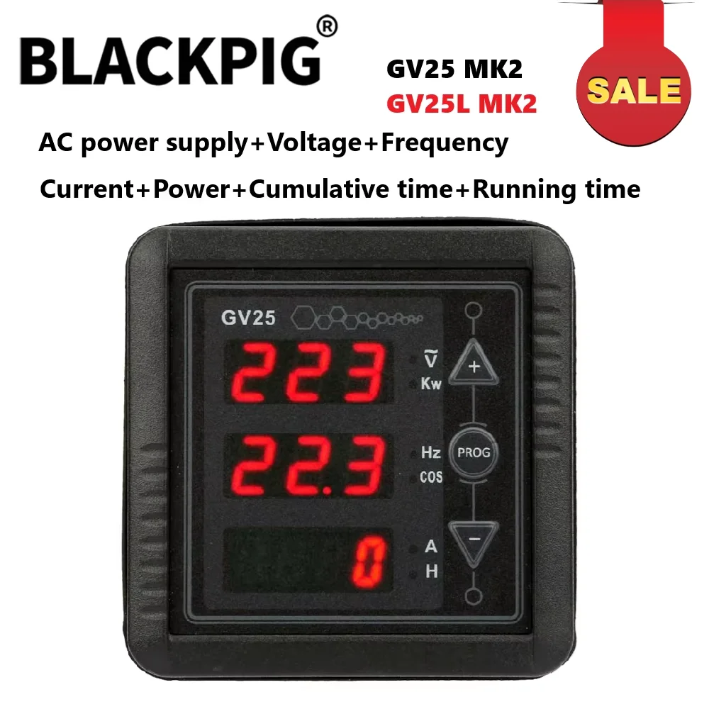 

GV25L GV25 MK2 Генератор мебели Цифровой измеритель переменного тока Измеритель напряжения Тока Частота Мониторинговый измеритель AC220V Система