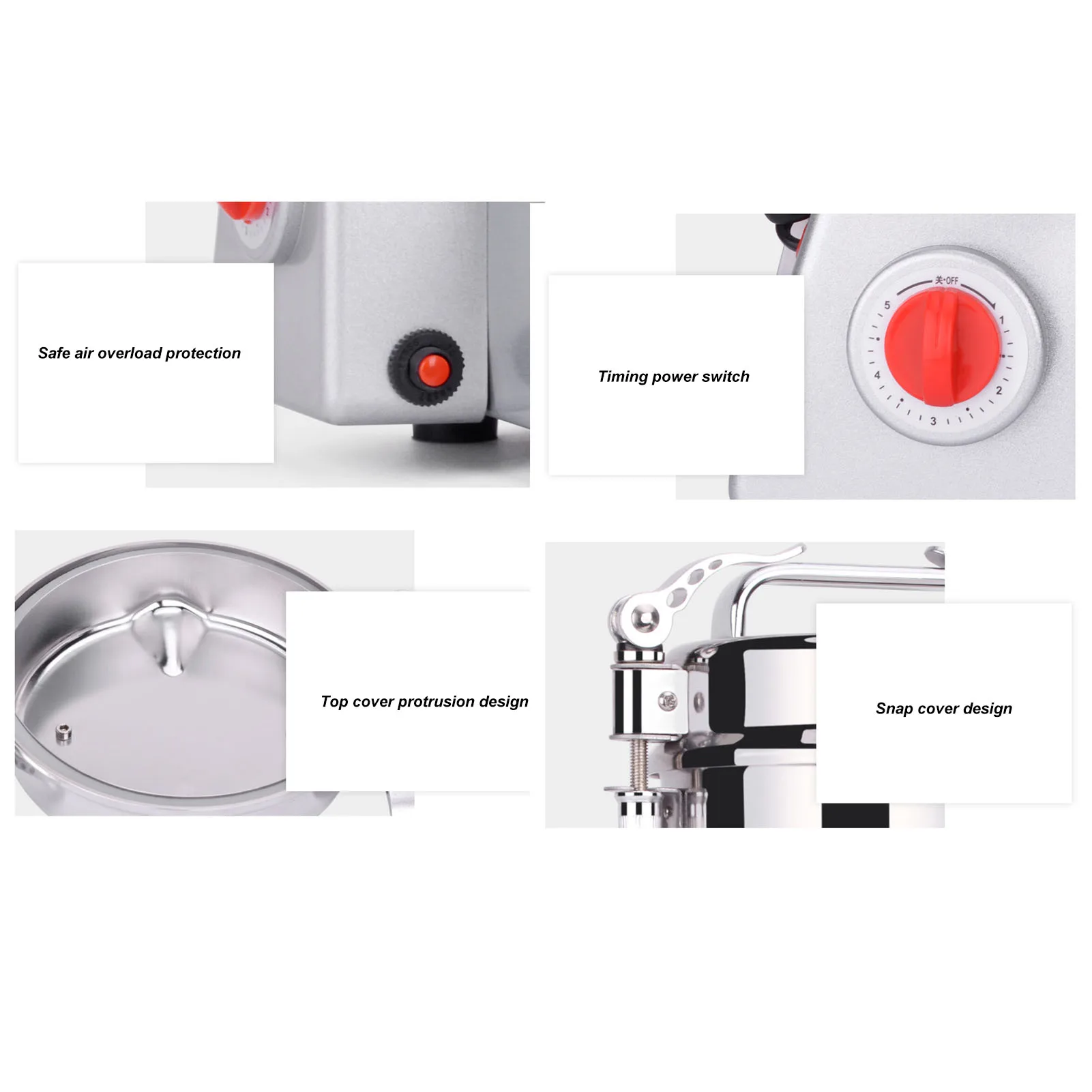 1000g Electric Grinding Machine High Speed Swing Commercial Grain Mill Grinder for Spices Coffee Beans Seasonings Rice US Plug 1