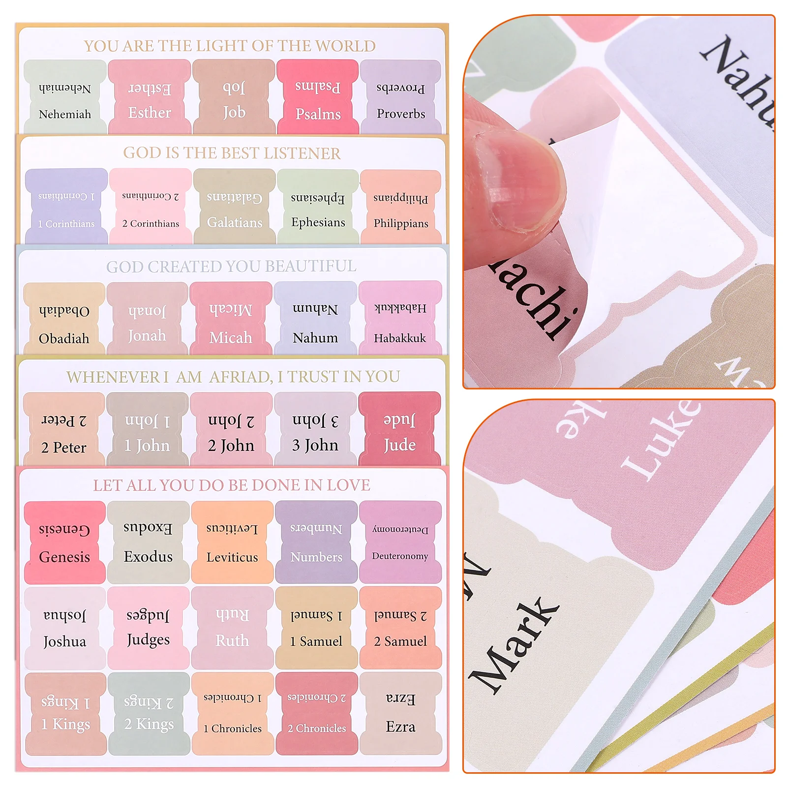 5 Sheets Bible Index Tags Dividers Tabs for Sturdy Book Study Page Supplies Labels Accessories