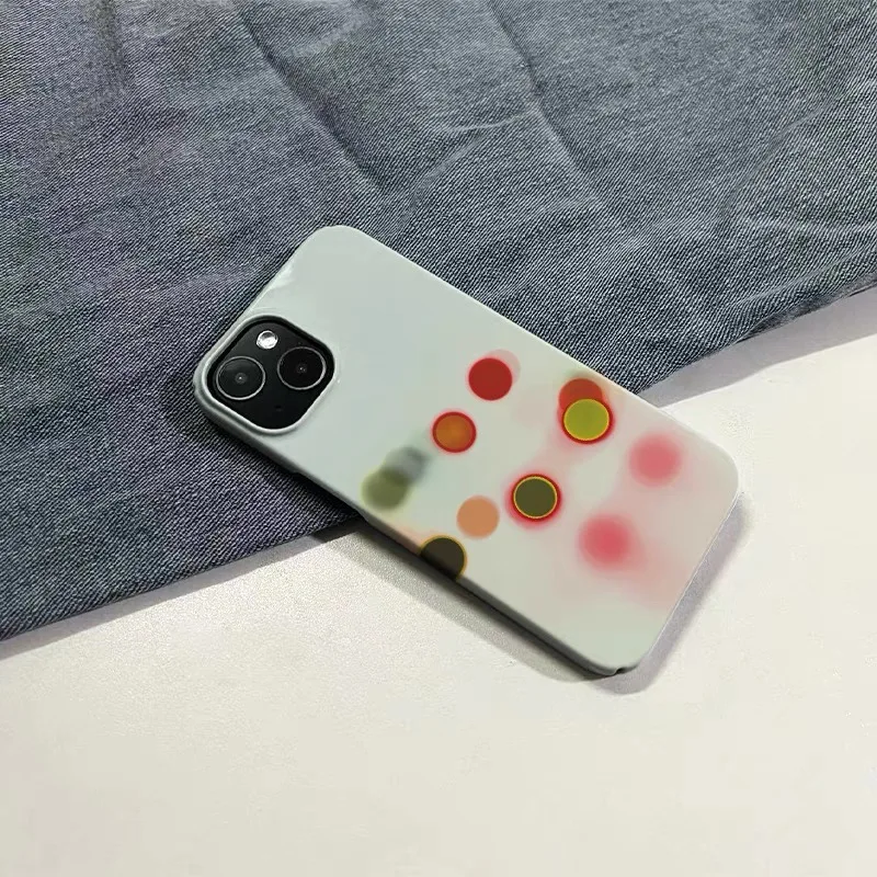 INS Colored Light Spot Phone Case for IPhone 16E 15 14 13 12 11 Pro Max X XS XR XSMax 7 8 Plus XR XS Glossy Film Hard PC Cover