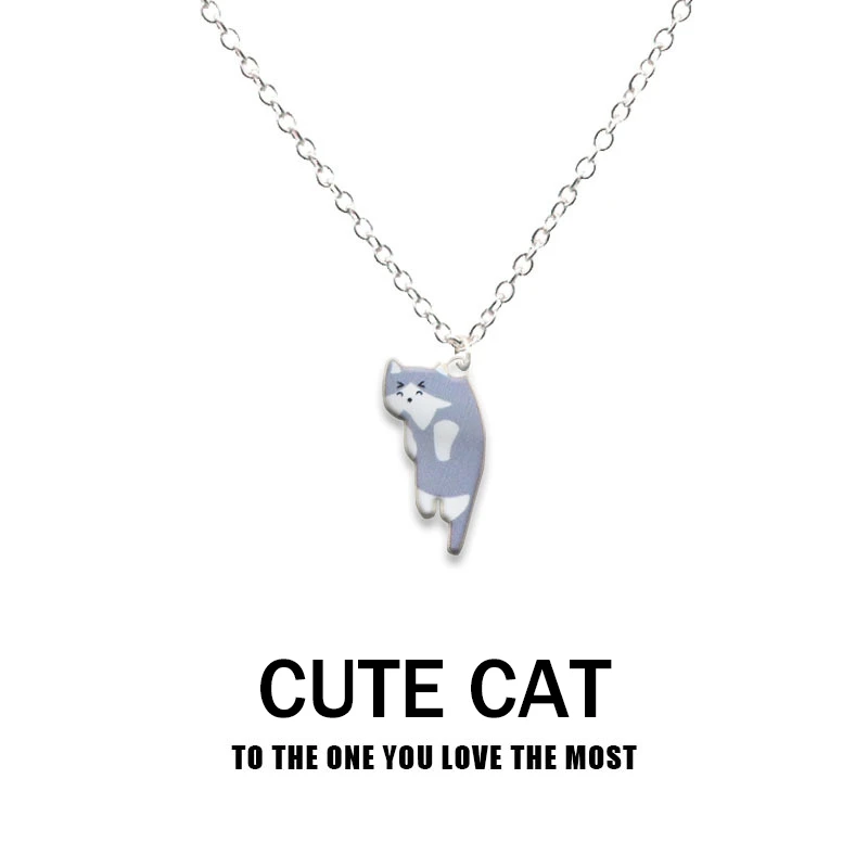 Neue Trendy Nette Katze Anhänger Halskette für Frauen Männer Exquisite Emaille Cartoon Kätzchen Halskette Partei Schmuck Zubehör Geschenke – Detail 15