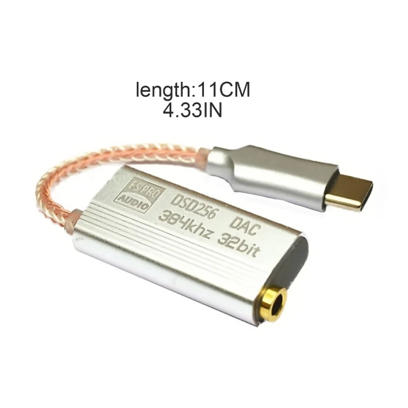 New DAC ES9318 Headphone Amplifier HiFi Decoding AMP Adapter Sound Card For Android Phones Win10 Type C to 3.5MM Adapter view 6
