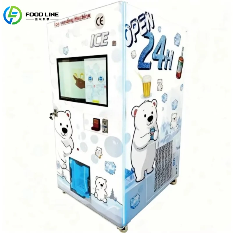 Customized Combo Ice Vending Machine Multi-Function Ice Cube & Water Dispenser Credit Card/Bill Acceptor Payment System