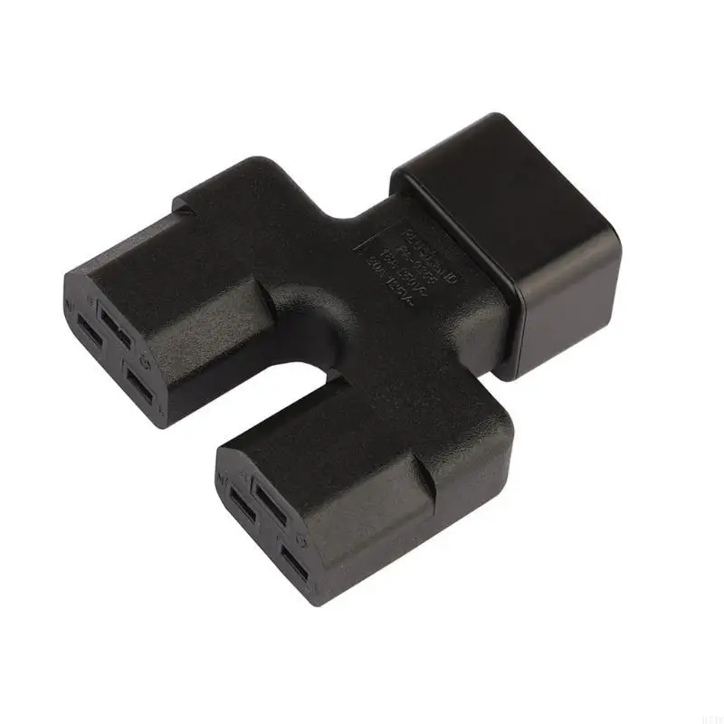 H7JF Safety IEC320 C20 Male to Dual 2xC21 Power Power Splitter Adapter C20 Mal