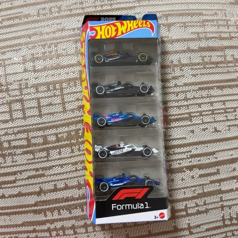 Hot Wheels Formula 1 5‑Car Gift Pack Diecast Car Model Collectible Alloy Vehicle Display Desktop Ornament Toy Christmas Gift