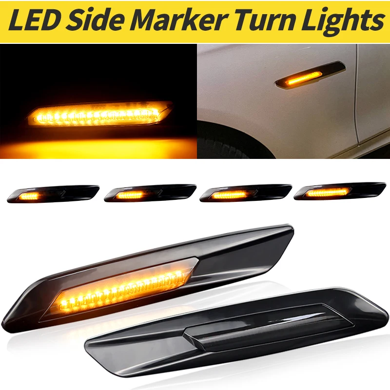 

2 шт. последовательные мигающие янтарные светодиодные лампы бокового крыла, габаритный фонарь для BMW 3 серии E90 E91 E92 E93 X1 E84 X3 E83 OEM 63137253325