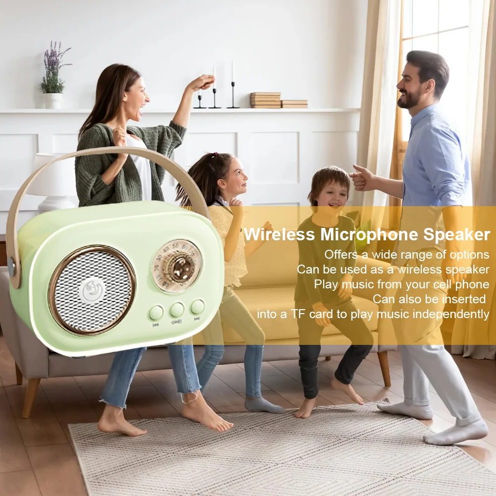 Altavoz de Karaoke inalámbrico, micrófono inalámbrico Bluetooth, máquina de Karaoke KTV para el hogar, Mini Altavoz Bluetooth portátil