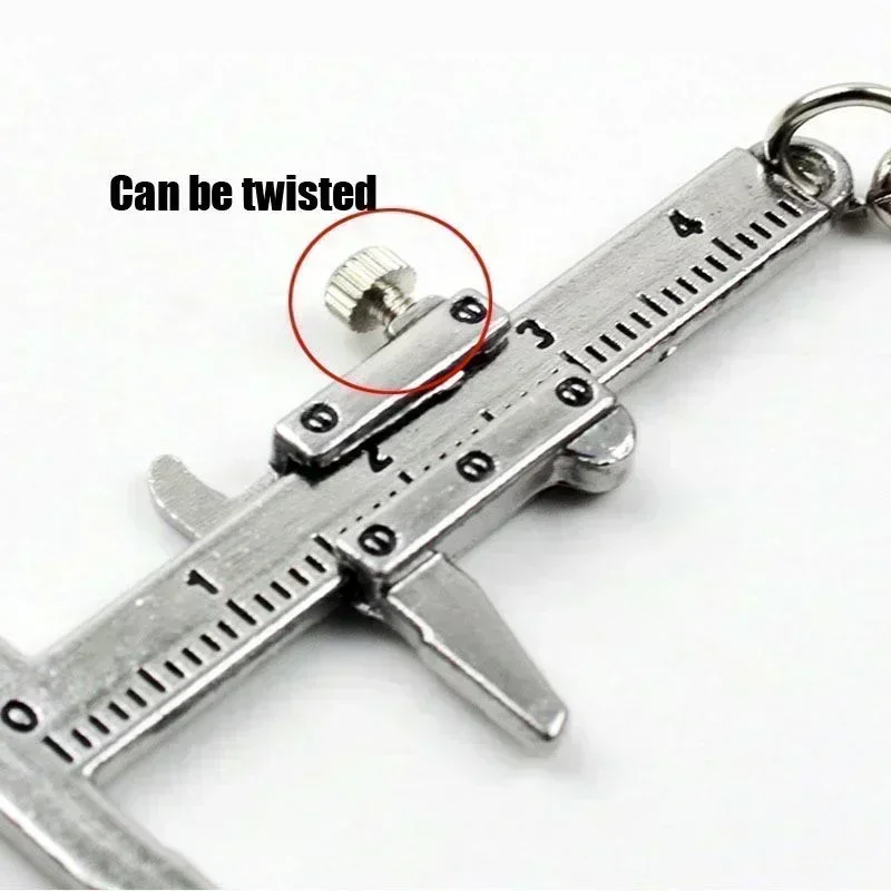 New Fashion Car Key Mini Vernier Caliper Portable 0-40mm keychain Measuring Gauging Tools Car Turbo key Chain Ring Ruler Caliper