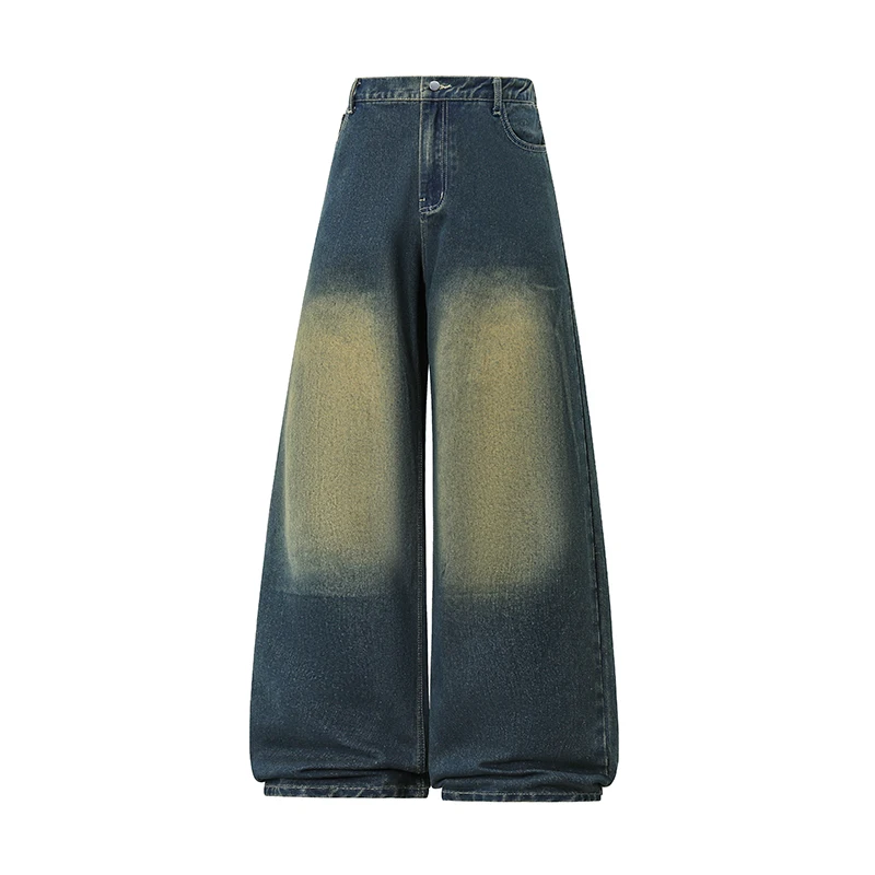 

2025 New Oversized Wide Leg Flared Denim Pants Extra Long Floor Dragging Jeans for Men Trendy High Waist Loose Fit Streetwear