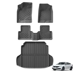 for Honda Civic (10th Gen) 2016-2021 TPE 3D Car Floor Mats Cargo Liner Trunk Pad All Weather Waterproof