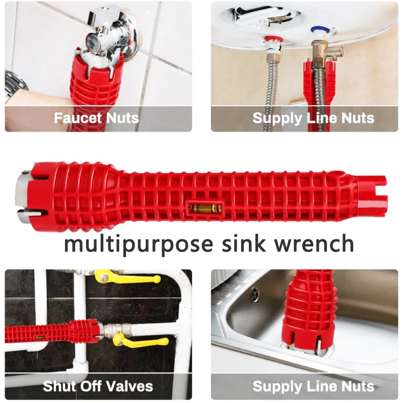 5/8 in 1 Set di chiavi per lavello multifunzionali rubinetto per uso domestico tubo idraulico scaldabagno riparazione e smontaggio del bagno anche speciale