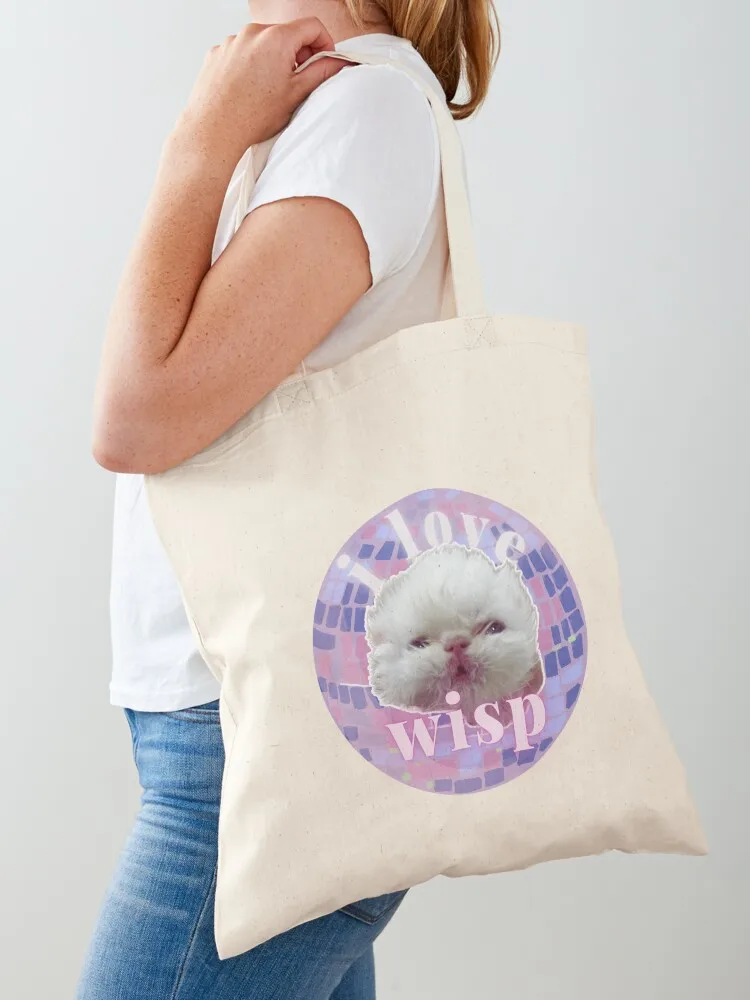 I Love Wisp the Cat Tote Bag Shopper Canvas shopping bag Women bags