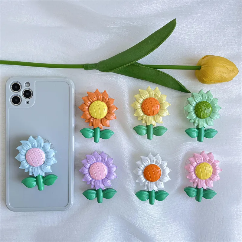 

3D складное кольцо-подставка для мобильного телефона с подсолнухом, держатель для планшета Iphone 14 15, Samsung Xiaomi, держатель-подставка, кронштейн