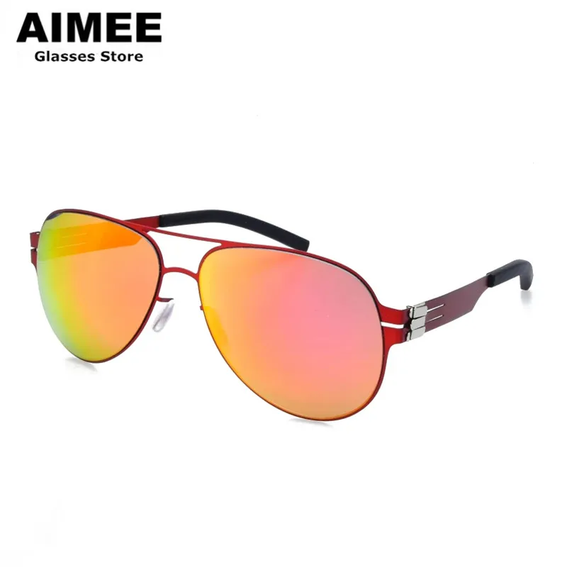 New Pilot Brand Designer No Screw Polarized Sunglasses For Men Women Fashional UV Protection Sun Glasses Optical Colorful Lens