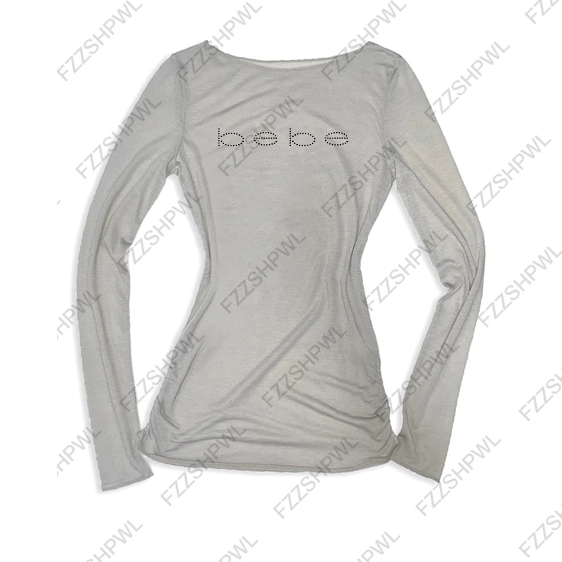 Y2K Emo Girl Gothic Letters Printed Casual Long Sleeve T-Shirt Harajuku Retro Punk Rock Hip Hop Aesthetic Top Women's Streetwear