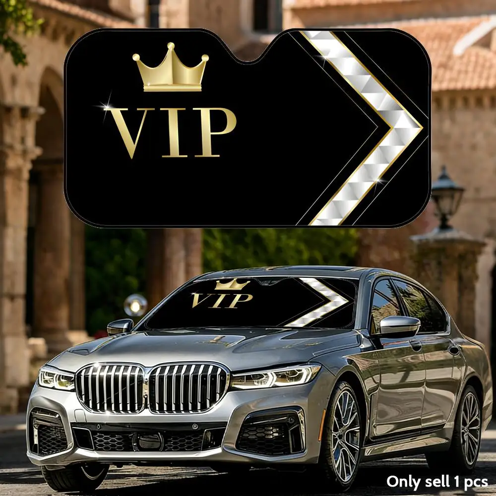

Premium Luxury VIP Card Sun Visor Aluminum Foil Windshield UV Protection Heat Insulation Cover Foldable Reusable Sun Visor Shade