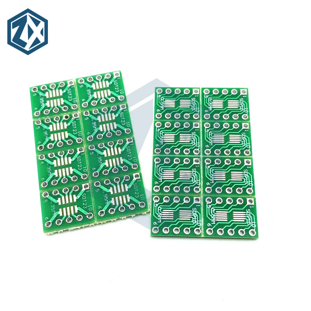 20pcs SOT23 SOP10 MSOP10 Umax SOP23 to DIP10 Pinboard SMD To DIP Adapter Plate 0.5mm/0.95mm to 2.54mm DIP Pin PCB Board Convert