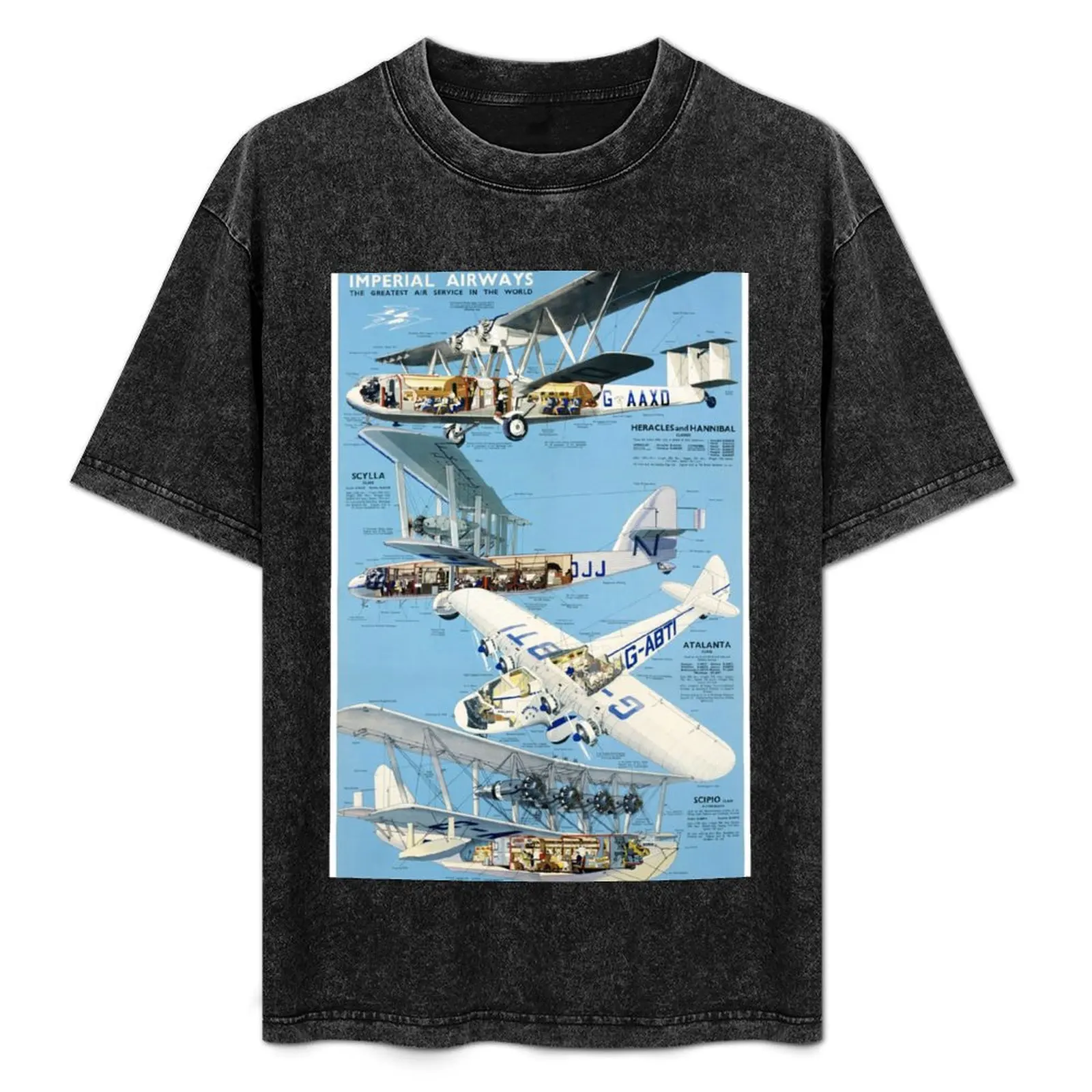 

Imperial Airways Vintage Advertising Poster Restored T-Shirt blanks korean fashion mens champion t shirts