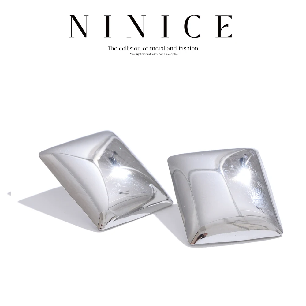 NiNice Earrings Stainless Steel Blocks Polished Trendy Design Selected Jewelry Accessories Gifts Wholesale