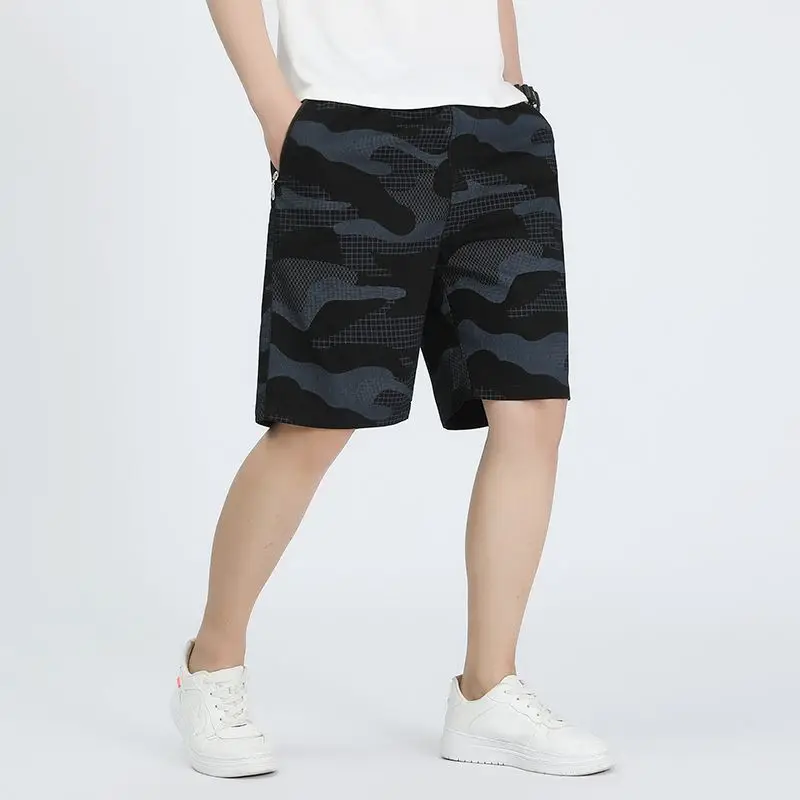 

GELITAYIN Мужские короткие брюки-бермуды Camfulage Черные шорты для мужчин Бег Горячие предложения Дизайнер с ледяным стильным роскошным маленьким размером S