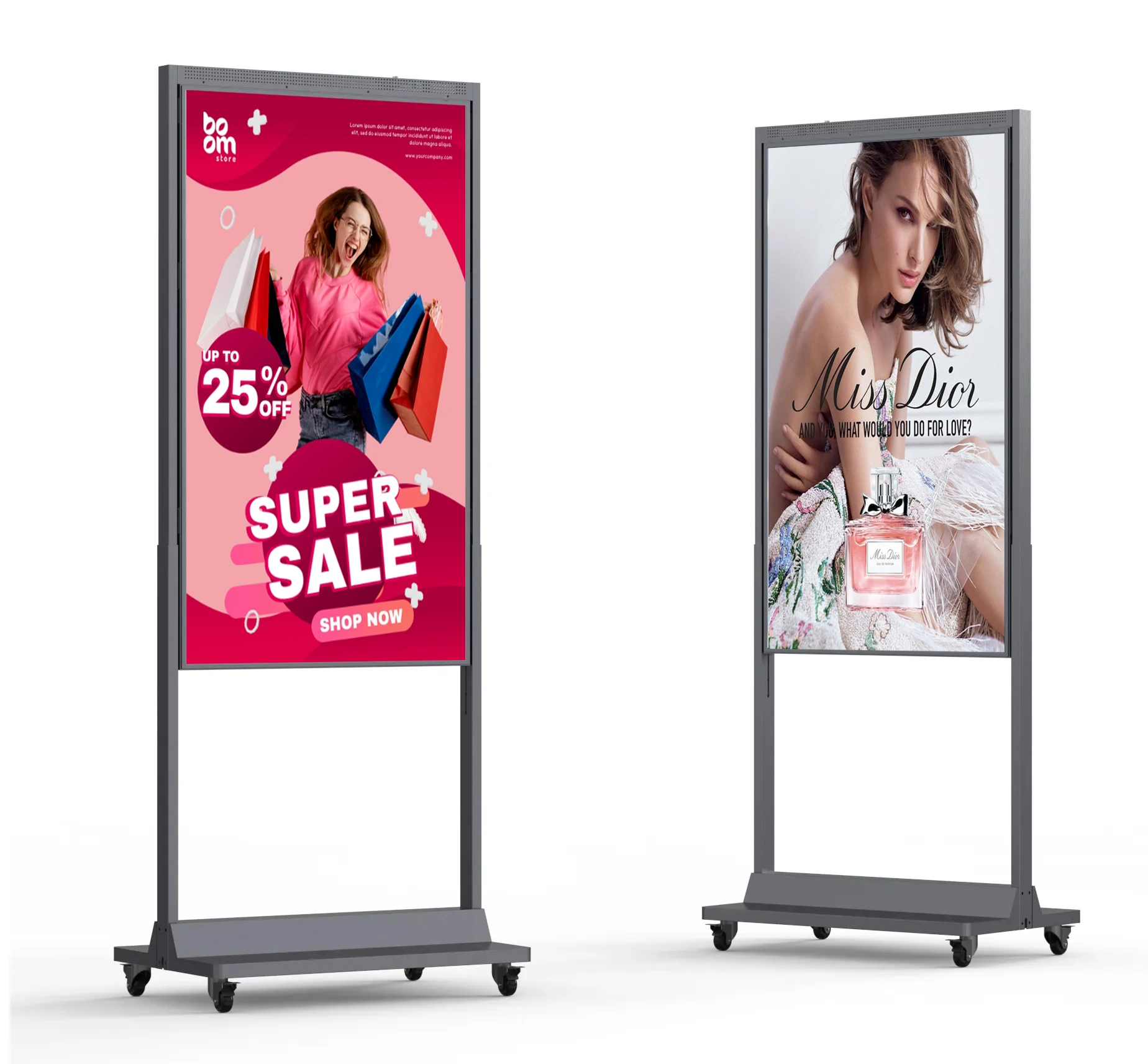 55 Inch 4K LCD High Brightness 4000Nits Window Advertising Remote Publishing Digital Signage Animation for Retail Store