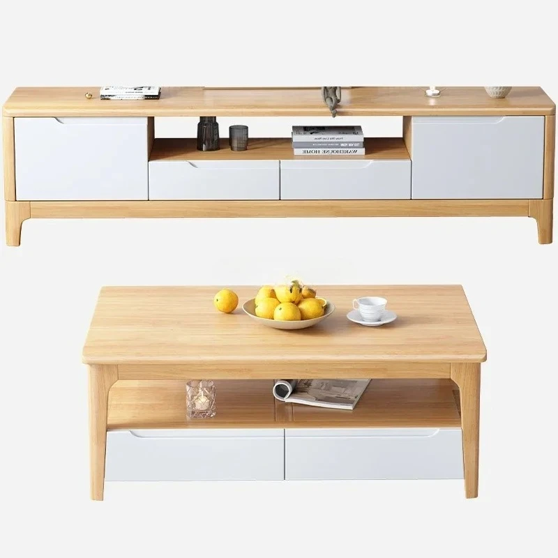 Q  solid wood TV cabinet modern simple small apartment video log floor cabinet