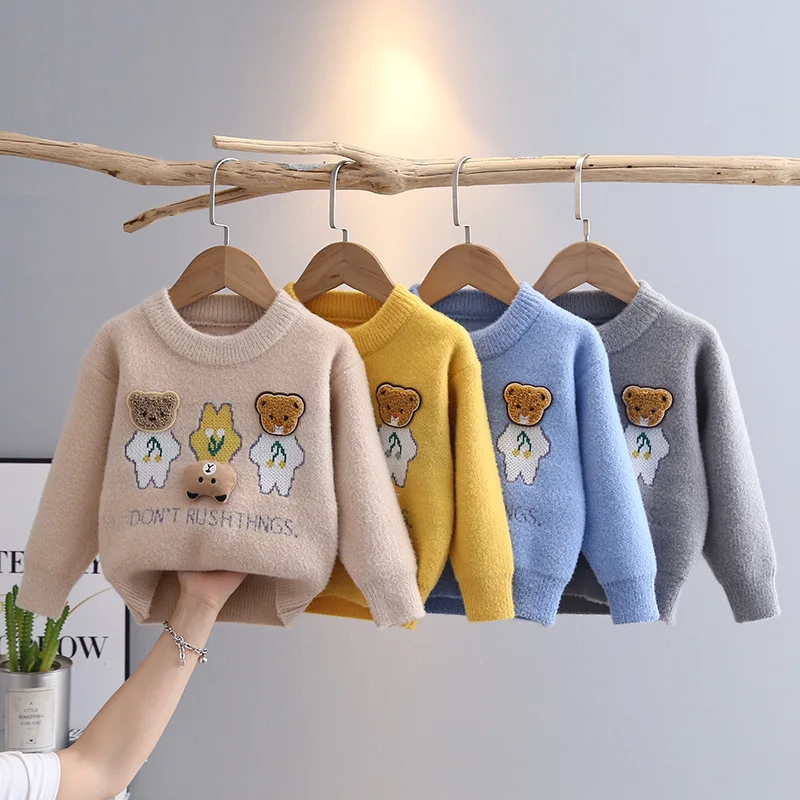

Boys Sweaters Autumn Winter 2025 Children's Clothing Woolen Jersey Sweater Tops For Baby Knitted Outerwear Costume Kids Outfits