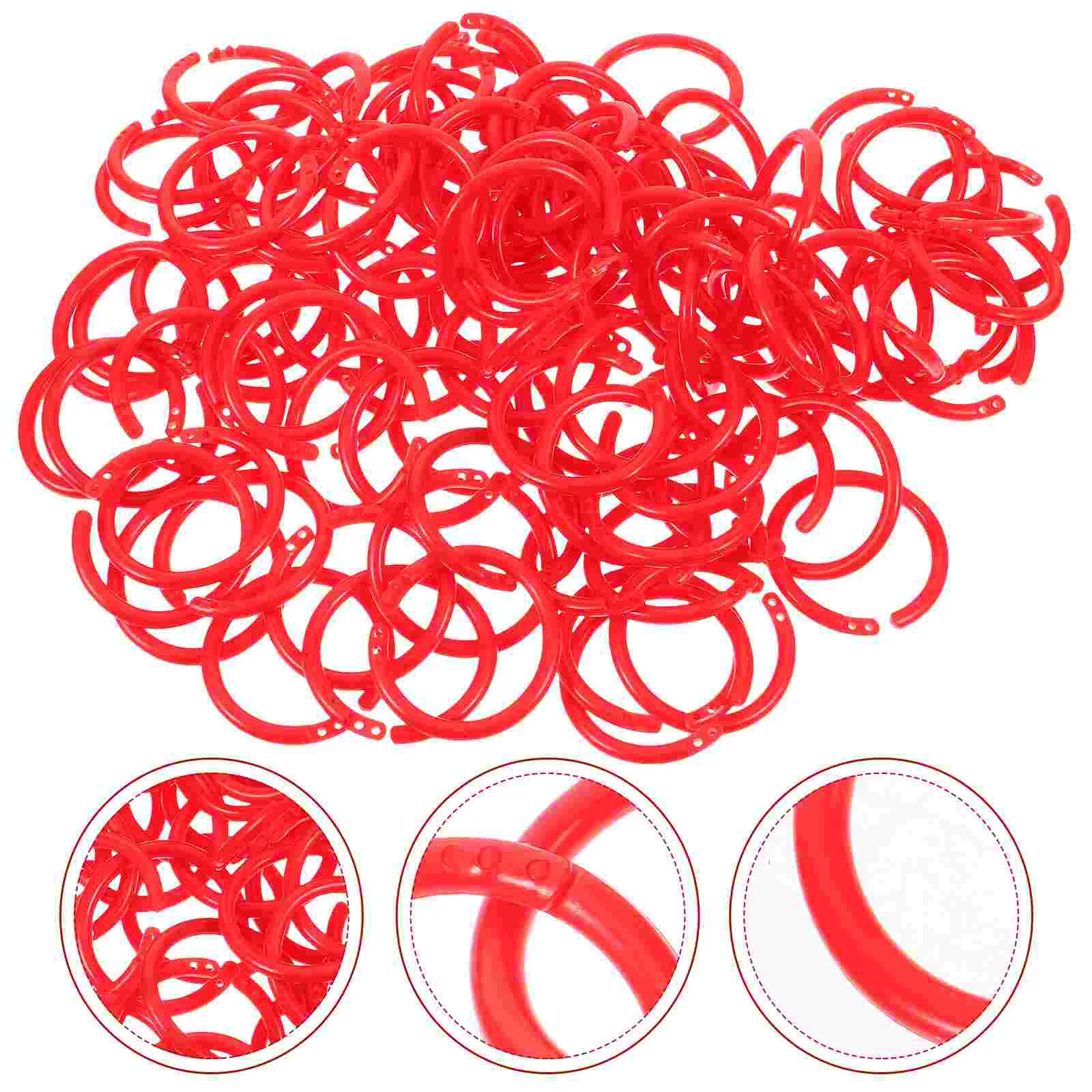 100 Pcs Ring Plastic Binder Rings Book Binders Clip for Index Cards Binding Key Fob