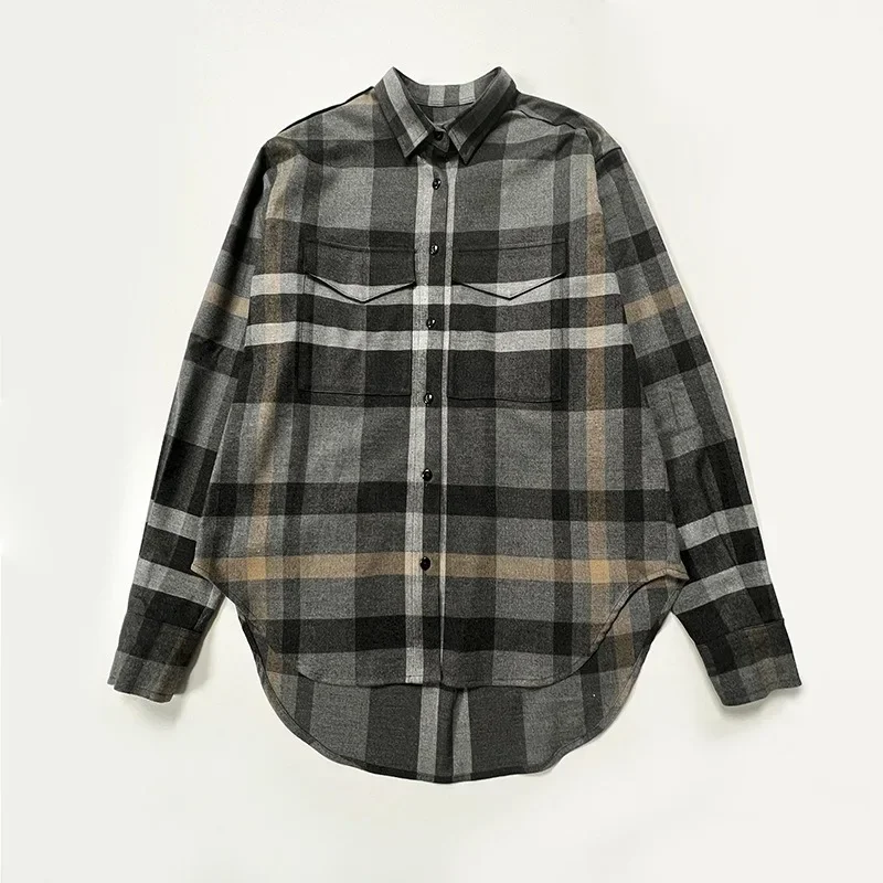 TT @ Luxy-plaid shirt for women, minimalist style, plaid color, matching flannel shirt, straight velvet feeling, soft, for women