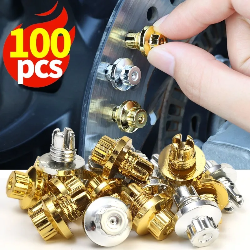 100~10PCS Car Hub Screw Caps Wheel Hub Decorative Plastic Flat Head Screws Anti Rust Protection Cover Hub Styling Accessories