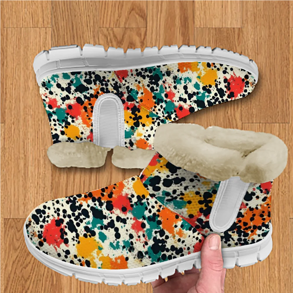 

Colorful polka dot fur boots, lightweight mesh indoor ankle boots, suitable for both men and women.