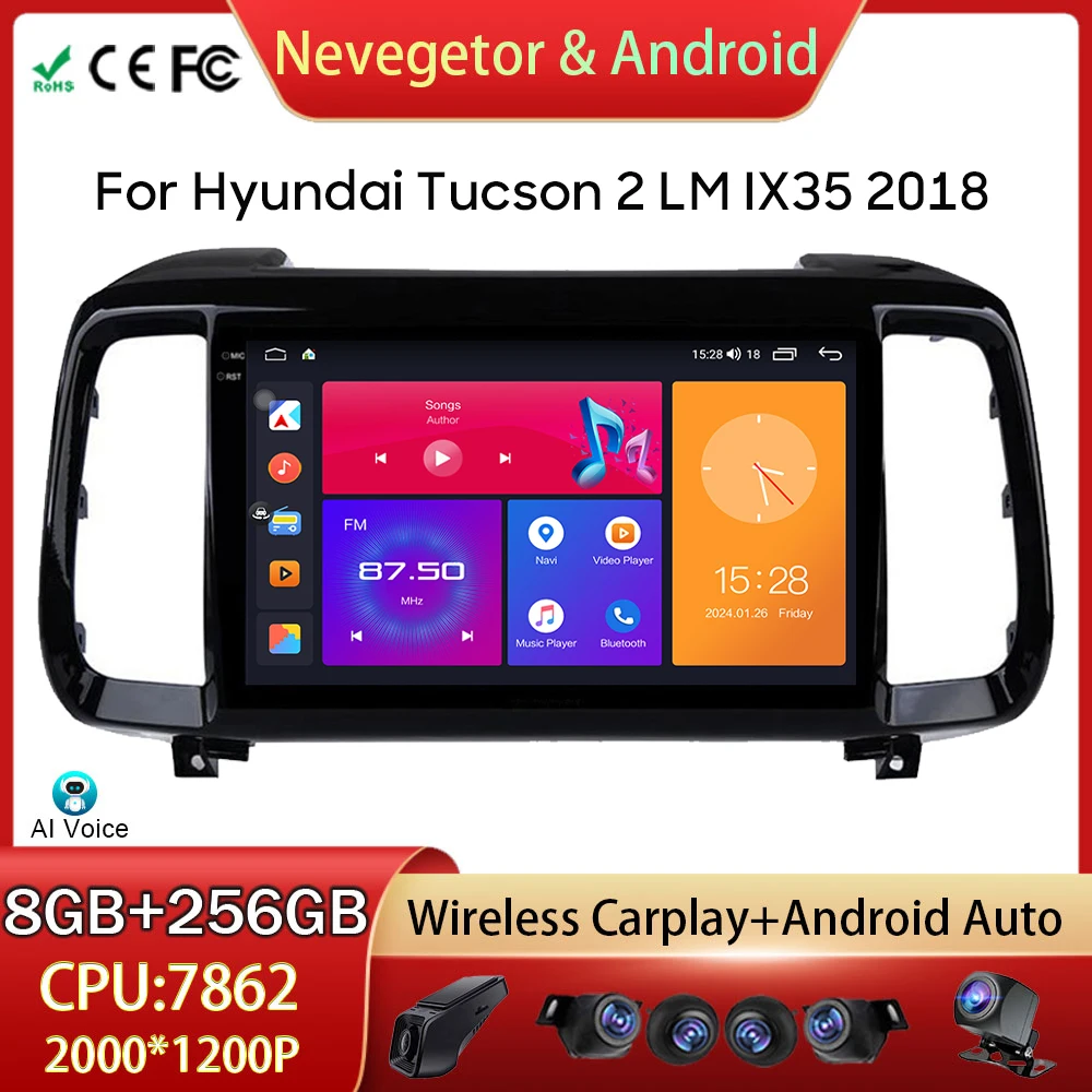 

Head Unit For Hyundai Tucson 2 LM IX35 2018 Car Radio Carplay Android Auto GPS Navigation Multimedia Player 5G WIFI No 2din DVD