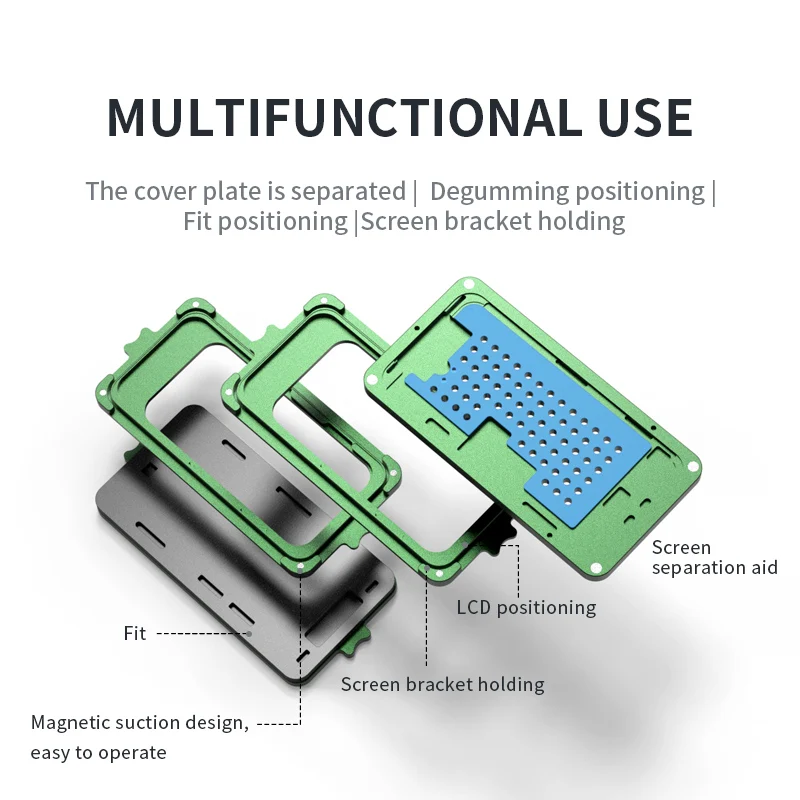 Wylie 5 In 1 Multifunction Repair Mold For iPhone 12 13 14 15Pro Max LCD Glass Position Frame Clamping Fixing OCA Glue Cleaning