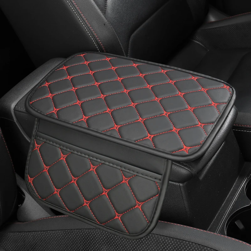 Star Texture PU Leather Car Armrest Box Cushion Center Console Protection Cushion Double Pocket or No Pocket