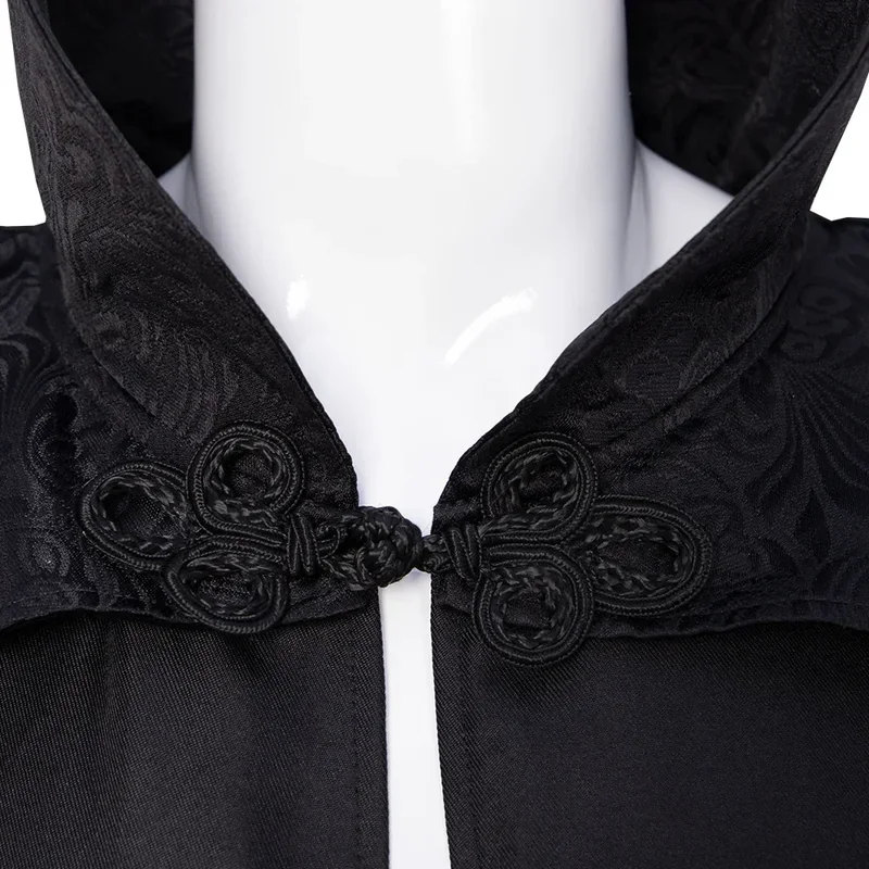 Trajes cosplay de cavaleiro medieval para homens Trajes de pirata Capa retrô com capuz Robe de vampiro Robe longo Festa de carnaval