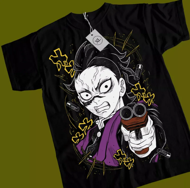 

Genya Shinazugawa T-Shirt Kimetsu No Yaiba Demon Slayer Tanjiro Tee All Size