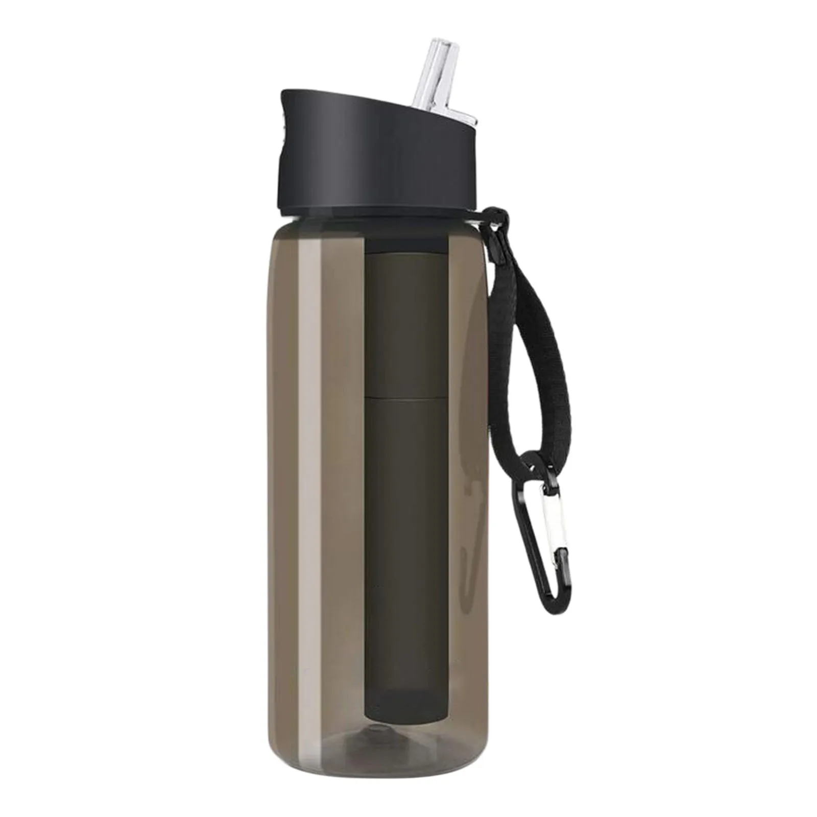 Garrafa De Filtro De Água Com Palha De Filtro De 4 Estágios, BPA Livre, Ajuste Para Camping, Mochila, Emergência