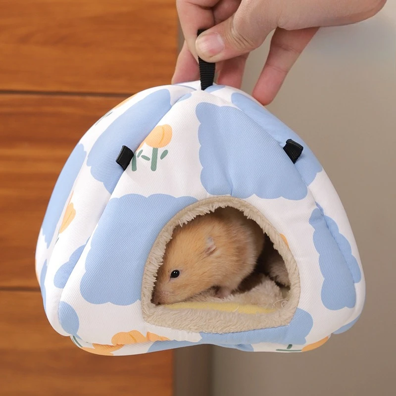 عش الحيوانات الصغيرة تنفس خيمة منغولية سرير معلق للهامستر السكر الطائرات الشراعية الدب الذهبي الدافئة الهامستر مخبأ النوم جراب #5